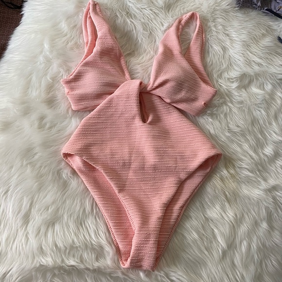 CUPSHE PINK ONE PIECE TIE BIKINI - Picture 2 of 5